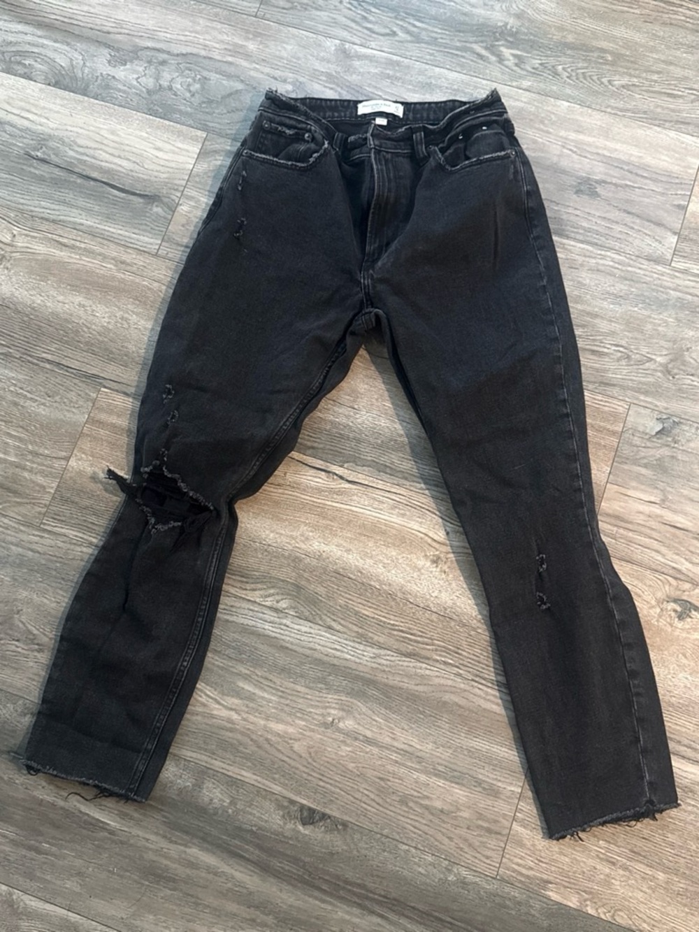 Abercrombie & Fitch Black Washed High-Rise Skinny Jeans